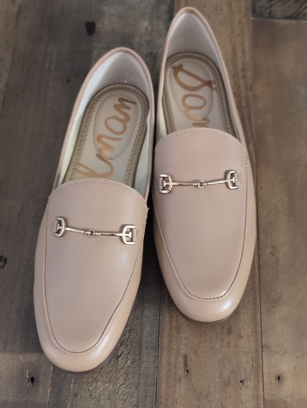 Sam Edelman Leather Bit Loafers in Beige